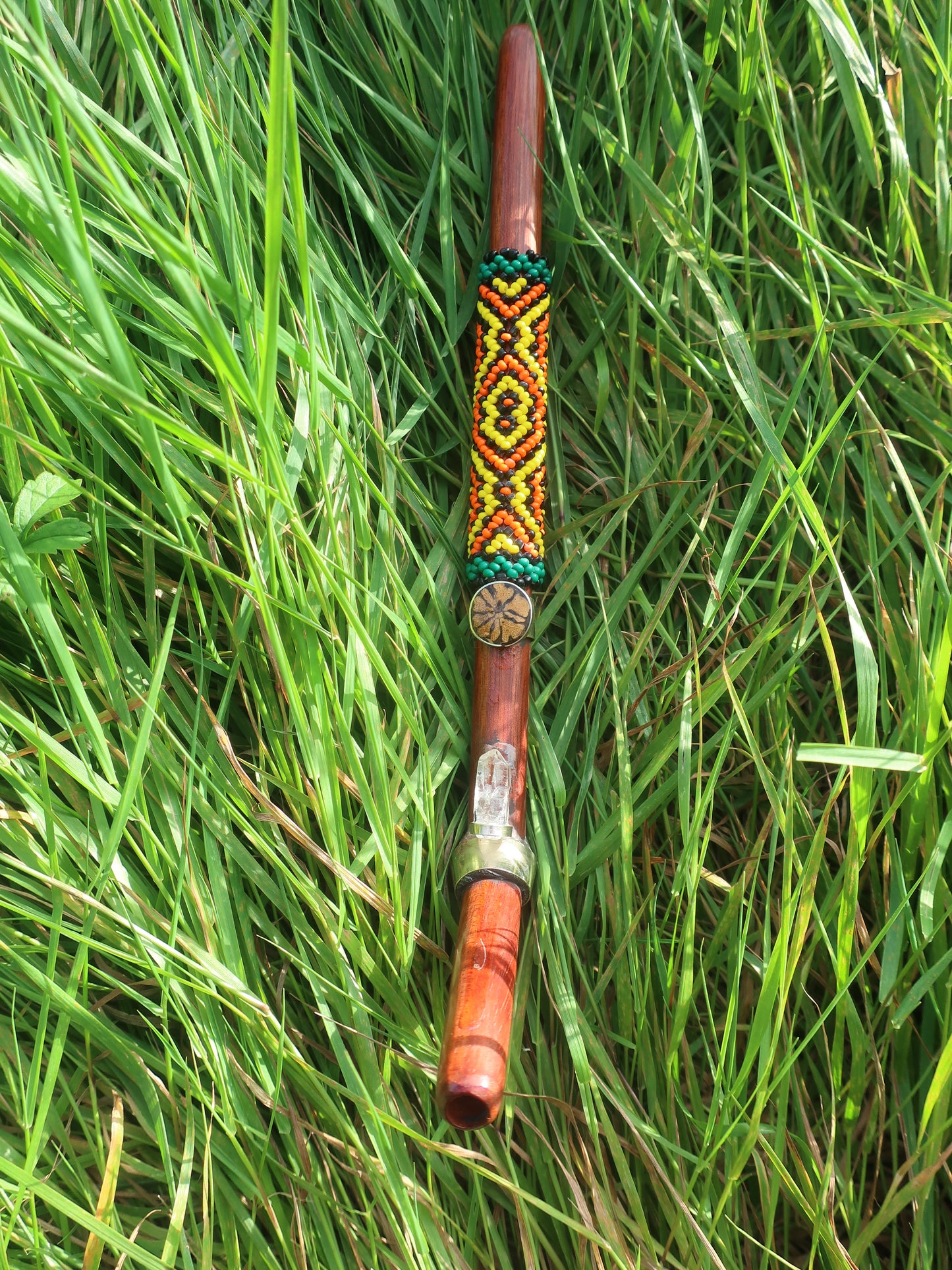 Tepi Hapé Snuff Applicator Shipibo Glass Beaded Design